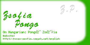 zsofia pongo business card